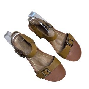 Vionic Tan Orthaheel Technology Frances Ankle Strap Wedge Size 7.5 NWOT